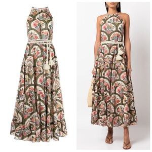 Rhode Julia cotton maxi dress - mushroom, size small